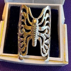 Vintage Sterling Silver butterfly ring - size 8